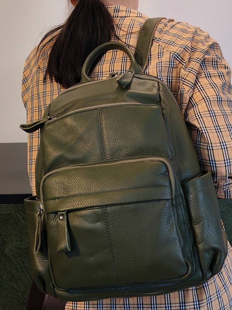 Fashion Backpack Women - Mochila de cuero de vaca de