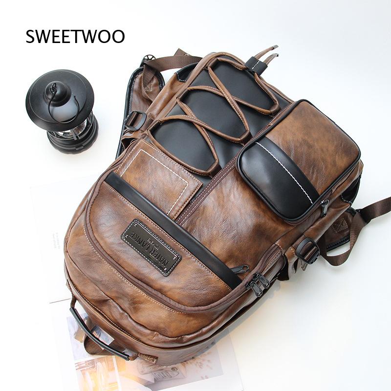 Mochila de cuero sintético de  - Leather Backpack Vintage reseña y precio