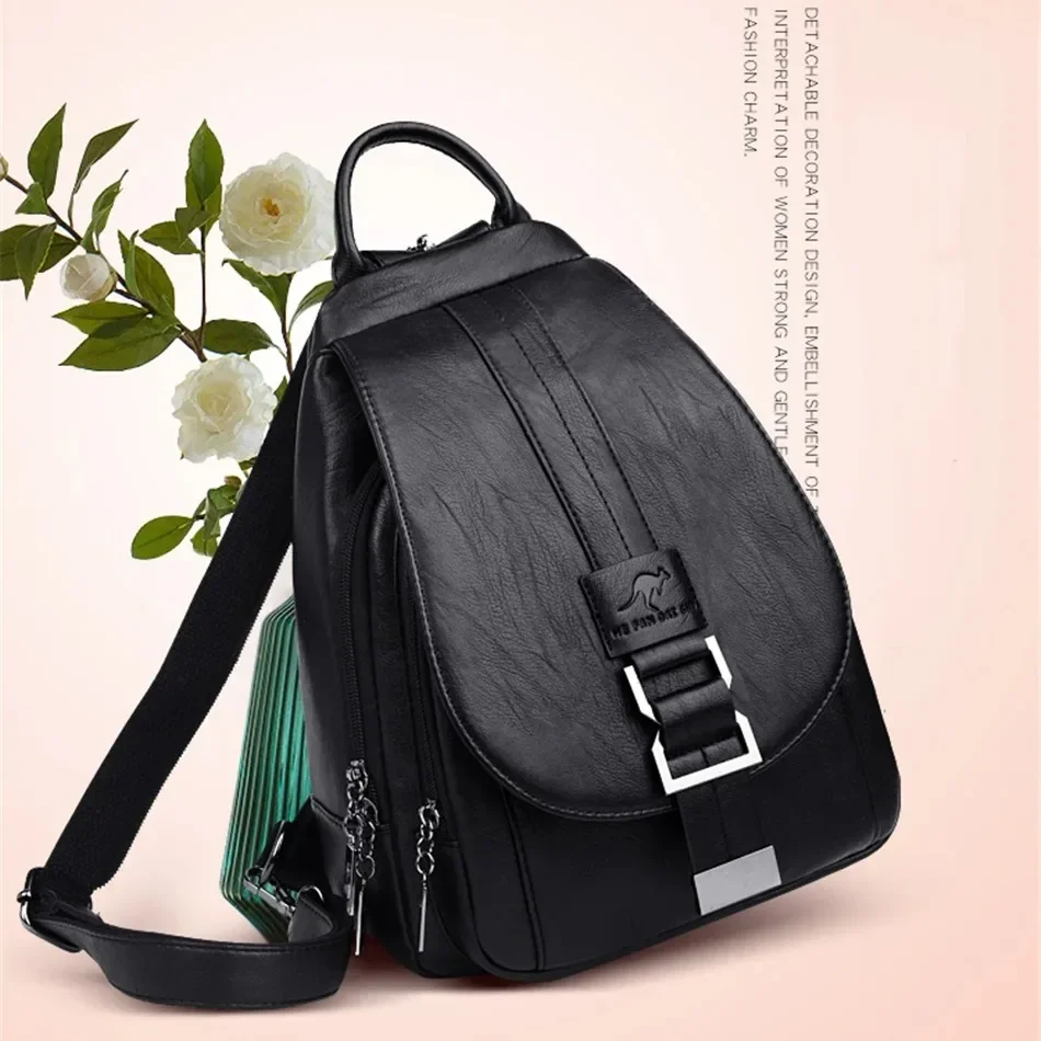 Mochilas multifuncionales de c - Leather Backpack Vintage reseña y precio